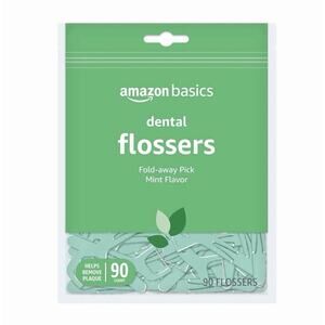 Amazon Basics Mint Dental Flossers, 90 Count, 1 Pack 90 Count (Pack of 6)